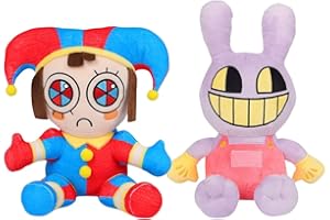 Super JAKES 2PCS The Amazing Digital Circus Peluche,2023 New Digital Circus Peluche, 11.2" Pomni and Jax Peluche,Stuffed Animal Plush Doll Birthday Halloween Christmas for Boys Girls