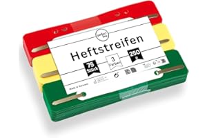 perfect line • 75 bandes de reliure PP (3 x 25), plastique recyclable, fabriquées en Allemagne (vert, jaune, rouge)