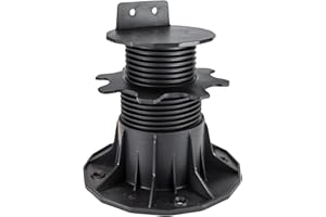 HORI® Stelzlager Höhenverstellbar für Terrassendielen-Unterkonstruktion I Terrassenlager für WPC, Holz & Aluminium I Inkl. Befestigungswinkel & Vorbohrungen I Stufenlos Einstellbar I Stelzlager "L"