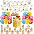 ZYZYZK Birthday Decorations Party Supplies - Birthday Balloons, Birthday Banner, Birthday Cake Topper - Yellow, Solid, Cartoon Theme - Latex, Foil - 1 Pack