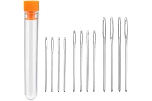 AILIVER Aiguilles à Coudre Aiguilles à Main,12 Pièces Aiguilles émoussée à Bout Rond (5,2 cm, 6 cm, 7 cm)