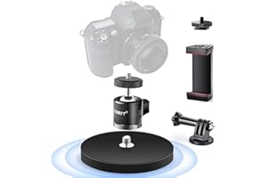 UTEBIT Magnethalterung Werkzeug mit 360° drehbarem Kugelkopf, Supermagnetischem 88-mm-Magnetfuß mit Smartphone-Halter, Kamera Magnethalter Kompatibel mit GoPro, Action-Kamera, max belastbar 30 kg