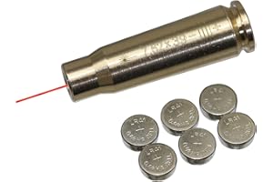 MAYMOC 7.62x39 Bore Sight Red Dot Cartuccia con 2 set di batterie