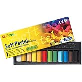 Mungyo MPS-12 Pastel Boya Yumuşak K&ouml;şeli 1/2 Toz Pastel, 12 Renk