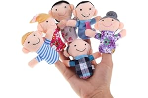 ZEPIQOR 6 Pcs Bambole da dito regalo di compleanno per bambini, set di peluche per ragazzi e ragazze, regalo per Natale, Pasqua e feste per bambini（membri della famiglia）