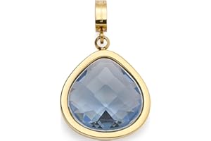 JEWELS by Leonardo 024425 Juvinga Pendentif clip & Mix en acier inoxydable doré avec pierre de verre bleue en forme de triangle arrondi Bijou cadeau pour femme, Eine Größe, Acier inoxydable, Pas de
