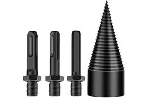 PANTHEM 1 broca de división de madera, brocas divisoras de madera, cono de tornillo resistente con 3 vástagos multifunción, mango hexagonal/mango cuadrado/mango redondo, 32 mm