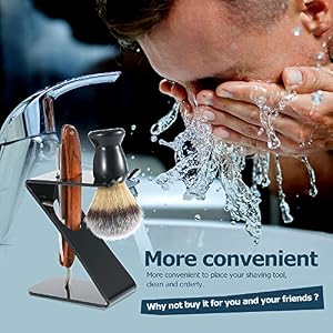Anself Acrylic Men's Shaving Straight Razor Brush Holder Z Shape - Image 2