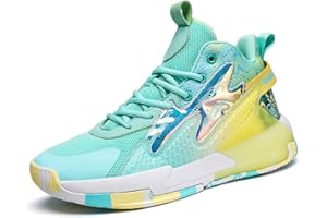 BINQI Herren Basketballschuhe High-Top leichte Stoßdämpfung rutschfeste atmungsaktive Outdoor-Sportschuhe Jungen Basketballschuhe Mädchen Indoor-Schuhe Sportschuhe