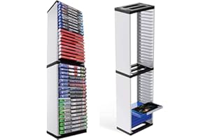 Redlution Game Disc Tower Stand, Vertical Stand CD Storage Holder, Game Disc Rack for PS5, Shelf Multifunctional Mount Game Handle Disc Storage Bracket