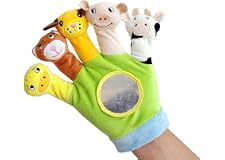 Mumoo Bear Hand Finger Plush Puppets Glove, Animal Finger Puppet for Children Early Education Toys for New Born Baby(Green), 