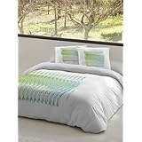 Devota&Lomba Juego De Funda Nórdica Mitades Verde/Blanco Cama 135 (220 x 220 cm + 45 x 155 cm)