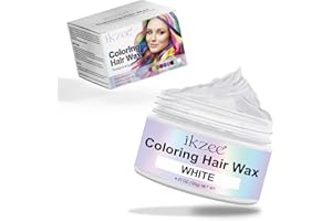 ZLLKOPY Cire Colorante Cheveux Blanc pour Homme Femme Enfants,Teinture Cheveux,Coloration Cire de teinture capillaire Temporaire colorée pour Fêtes,Halloween ou Cosplay