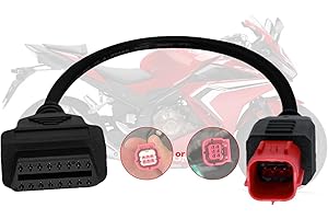 AMHTDOL Cavo adattatore OBD2 a 6 Pin, adatto a Guzzi Kawasaki Suzuki Yamaha Piaggio Vespa Honda motor Diagnostic Cable OBD, connettori a 6 Pin Euro5 possono Bus e k line, lavora con il lettore di codice