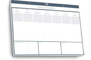 Premium Weekly Planner Desk Pad by Clear Mind Concepts® - A3 Size - Faux Leather Hard Cover - 52 Tear-Off Sheets for Enhanced Productivity