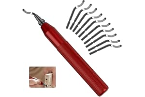 TDUNSYA Sbavatore di Attrezzi Set,Sbavatura Strumento Universale con 10 Pezzi Lame di Ricambio HSS,360 ° Lame di Sbavatura in Metallo Rotanti,per Stampe 3D Tubi, Plastica, Alluminio, Rame, PVC e Acciaio