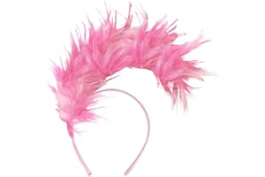 DAZZLUXE 1 Stück rosa Feder-Haar-Accessoire, Feder-Stirnband, Haar-Accessoires für Damen, modische Retro-Accessoires, geeignet für Bälle, Partys und Partys