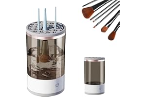 Lotvic Limpiador de Brochas de Maquillaje, Máquina Limpiadora de Brochas de Maquillaje Eléctrica, Limpiador Automático de Brochas, Máquina Giratoria Automática de Limpieza de Brochas
