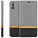 Produktbild zanasta Tasche kompatibel mit Huawei P20 Hülle Flip Case Schutzhülle Handytasche mit Kartenfach Grau