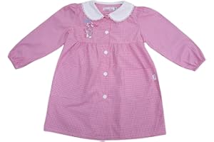 GENERICO Grembiule asilo quadri rosa per bambina Primo della classe scuola materna