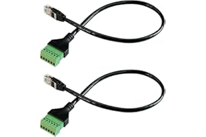 PENGLIN 2PCS RJ11 Adaptateur de bornier à vis mâle à 6 broches pour câble de rallonge de téléphone Cat3, RJ12 6P6C to 6pin Terminal Extension Cable