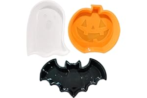 ONESHLEE Set di 3 Decorazioni da Tavola per Halloween - Piatti e Stoviglie di Zucca in PP per Caramelle - Ciotola di Halloween