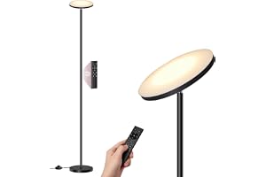 VASAGLE Golvlampa vardagsrum, LED-golvlampa, golvlampa 30 W, roterande lamphuvud, för sovrum, kontor, timer, minnesfunktion