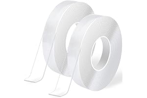 Art3d 8m Doppelseitiges Klebeband Nano Extra Stark Transparent Double Sided Tape 2 Rollen Mehrzweck-Klebeband Teppichmatte Fotorahmen Küche Bastelwandmontage Zuhause AutoTeppich