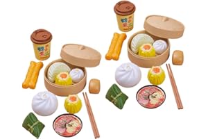 TOYANDONA 26pcs Dim Sum Toy Steamer Buns Chinese Breakfast Toy Kids Pretend Play Kitchen Toy for Boys Girls
