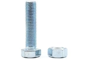 DOJA BARCELONA DOJA INDUSTRIAL | Viti e Dadi | 12 x 50mm | 25 Pezzi | Bulloni e Dadi con Testa Esagonale | Kit Fai da Te in Acciaio Zincato | Uso Domestico e Professionale (Falegnameria, Edile, Industriale, ecc)