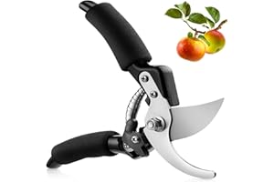 PLACHIDAY Professionelle Titan Gartenschere, Gartenschere, Gartenschere, Bypass-Schere, Gartenschere für Äste, Hecken und Blumen (schwarz)