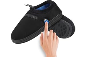 Scaldapiedi Elettrico, Amiable Pantofole Riscaldate con Batteria Ricaricabile 5000mAh Pantofole Riscaldanti Scaldapiedi Peluche Donna Uomo Scalda Piedi (Nero,S)