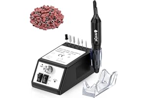 Weiyi Fresa per unghie 20000RMP,Lima Elettrica per Unghie Professionale,Rettificatrice Professionale Elettrico di chiodo e strumenti fresa per unghie di manicure con 100 levigatura bande