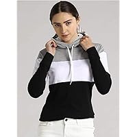 the bebo Multicolor Full Sleeve Cotton Blend Hoodie T-Shirt for Women