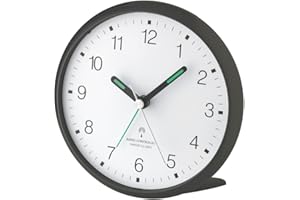 WETTERLADEN TFA Dostmann 60.1506 budzik radiowy, cichy mechanizm zegarowy, dobrze czytelne cyfry, z zegarem radiowym, 5,2 x 11 x 10,7 cm (tytan)