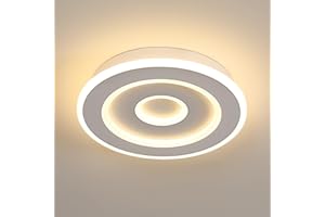 Comely Plafonnier LED Rond Moderne, 28W 28cm Lampe de Plafond LED, Blanc Luminaire Plafonnier Intérieur pour Chambre à Coucher, Salon, Couloir, Lumière Chaude 3000K