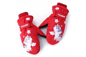 FitTrek Skihandschuhe Kinder Baby - Winterhandschuhe Fäustlinge Kinder Wasserdicht- Winter Handschuhe Jungen Mädchen für 3-12 Jahre
