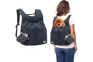 Galatée Hunde-Fronttrage-Rucksack, Verstellbare Haustier-Katzentruhe, Belüfteter Hundeträger Für Wandern, Camping Und Reisen, Belüfteter Hundereiserucksack Aus Netzgewebe(Dunkelgrau)