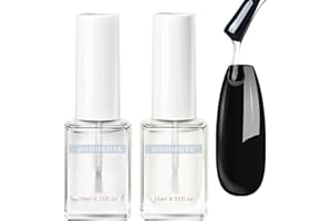 EONFAVE Top Coat & Base Coat Set - Top Coat Nail Polish and Base Coat Nail Varnish Set - Quick Dry Keep Nail Color Clear Nail Polish - High Shiny Glossy Top & Base Coat Clear Nail Varnish - No Need Cure
