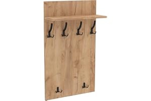 AKKE 90x60 | MAXI Garderobenpaneel Wandgarderobe Garderobe Wandpaneel Kleiderstange SCHWARZ | GOLD CRAFT