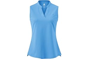 AjezMax Polo Femme sans Manches Coton Golf Sport Débardeur d'été Respirant Tennis Golf Tops