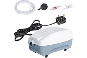 HITOP Single Outlet Aquarium Air Pump with Accessories, Whisper Aerator, Silent Oxygen Pump for Fish Tank 1L to 100 Litres