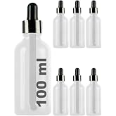 Afracam 100 ml Metal Kapaklı Damlalık Dropper Şişesi Serum 100 cc Cam Şişe 6 Adet (Siyah Kapak, Şeffaf)