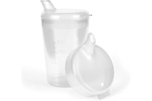 Horn Medical Schnabelbecher inkl. 2 Deckeln (große & kleine Öffnung) I Trinkhilfe I 250ml I Farbe wählbar (transparent)