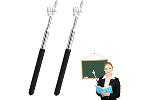 SHUXIA 2Pcs Telescopic Teachers Pointer,Extendable Pointer Stick,Finger Pointer Stick,Extendable Hand Pointer Finger Pointer Stick,Small Retractable Classroom Pointer for Teacher,Classroom Supplies(Black)