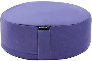 REEHUT Zafu - Cojín de meditación acolchado de trigo sarraceno, funda extraíble y lavable de algodón orgánico