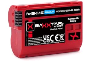 Baxxtar Pro EN-EL15c akumulator (2600mAh) kompatybilny z Nikon Z5 Z6 II III Z7 II Z8 Zf itd. EN-EL15c EN-EL15 EN-EL15b
