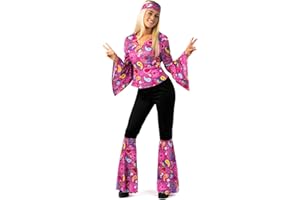Morph Disfraz Hippie Mujer, Disfraz Hippie Adulto, Disfraz Años 70 Mujer, disfraz mujer hippie Disfraces Hippies Mujer,Disfraz Mujer Carnaval
