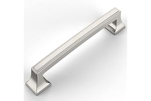 Amerdeco 6 Stück Möbelgriffe Gebürsteter Nickel 128mm Lochabstand Schubladen Griffe für Küchenschränke Schrankgriffe Schubladengriffe Türgriffe für Küchenschränke Kleiderschrank…