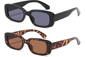 kimorn Rectangle Sunglasses for Women Men Trendy Retro Fashion Glasses 90’s Vintage UV 400 Protection Square Frame K1200